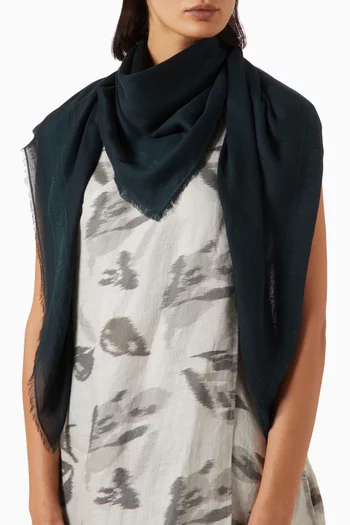 Logo Frayed Scarf in Modal Blend