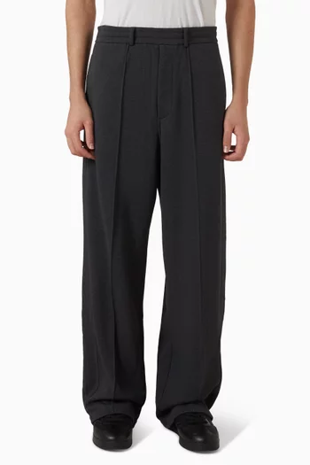 Straight-Leg Trousers in Cotton Blend