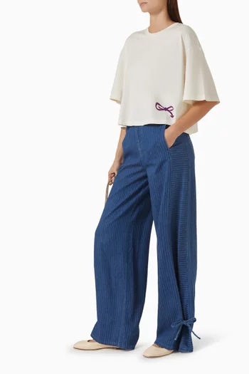 J21 Pinstriped Wide-leg Jeans in Denim