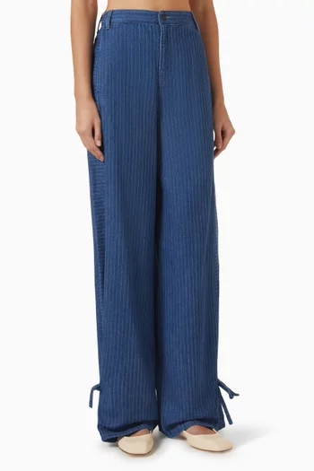 J21 Pinstriped Wide-leg Jeans in Denim