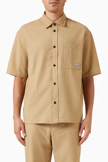 Short-sleeved Shirt in Seersucker Fabric