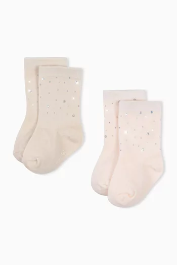 Sequin-embellished Socks , Pack of 2