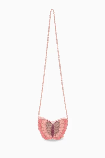 Beaded Butterfly Crossbody Bag