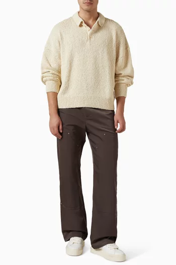 Beach Knit Polo Sweater in Cotton