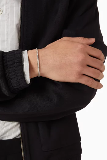 Tennis Bracelet in Silver-finish Brass