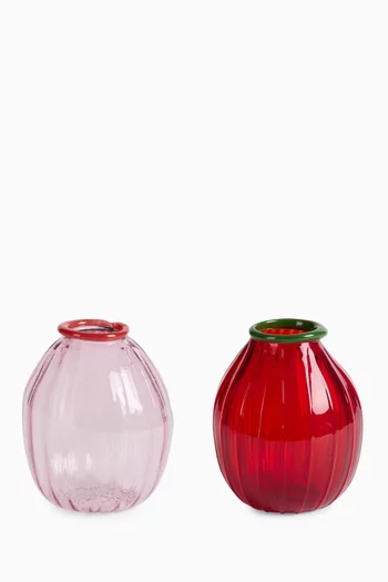 Filigree Vases in Glass, Set of 2