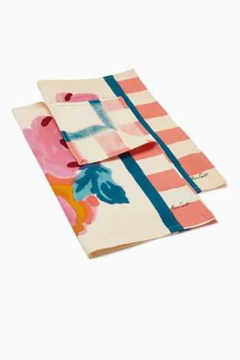 Floral Placemats in Cotton, Set of 2, 48cm x 35cm
