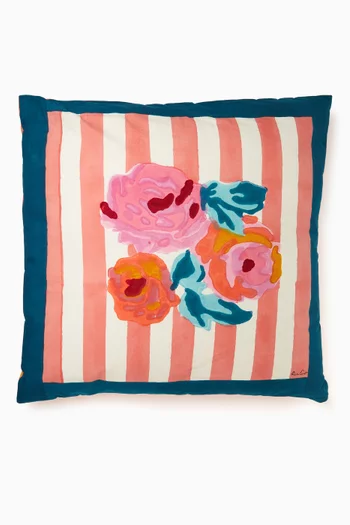 Floral Filled Cushion Cover in Cotton, 60cm x 60cm