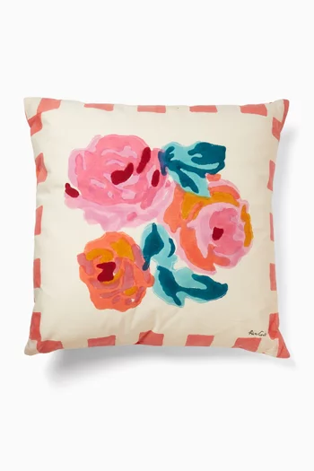 Floral Filled Cushion in Cotton, 45cm x 45cm