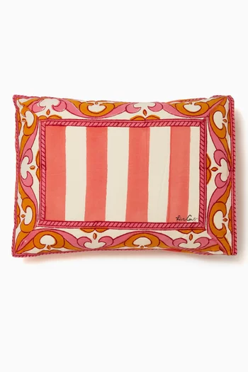 Ornate Striped Filled Cushion in Cotton, 30cm x 40cm