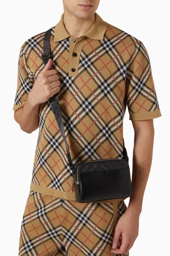 Pop Check Crossbody Bag in Leather