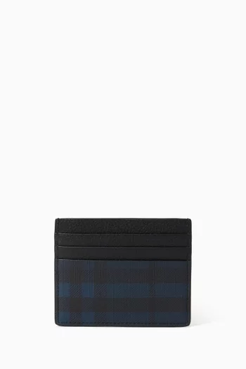 City Check Card Case in Coated Canvas
