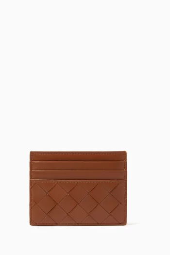 Credit Card Case in Intrecciato Leather