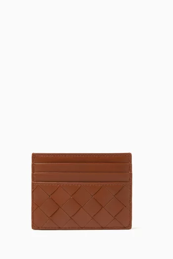 Credit Card Case in Intrecciato Leather