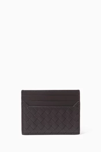 Piccolo Card Case in Intrecciato Leather