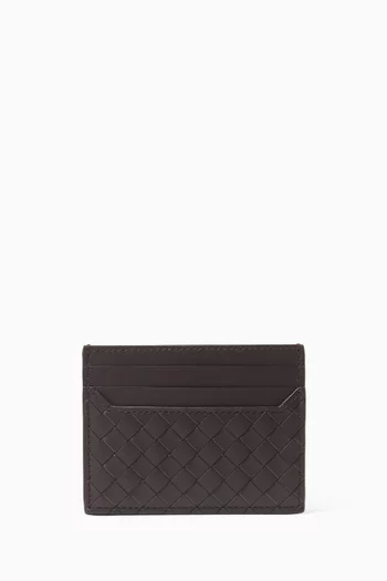 Piccolo Card Case in Intrecciato Leather