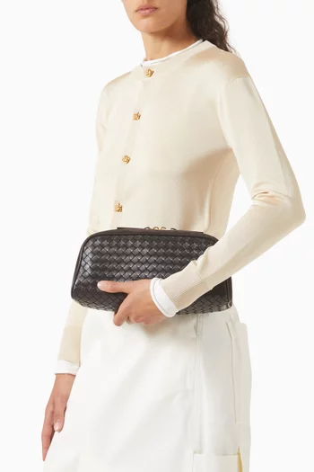 Large Nodo Pouch in Intrecciato Leather
