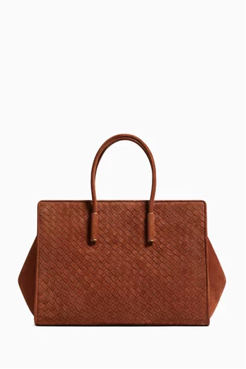Barbara Tote Bag in Intrecciato Suede