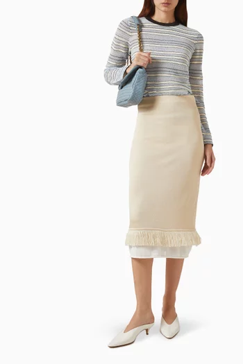 Striped Sweater in Cotton-mesh
