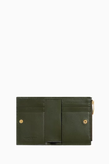 Small Bi-fold Wallet in Intrecciato Leather