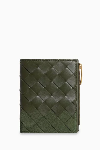 Small Bi-fold Wallet in Intrecciato Leather