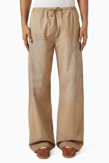 Washed Twill Pants in Cotton