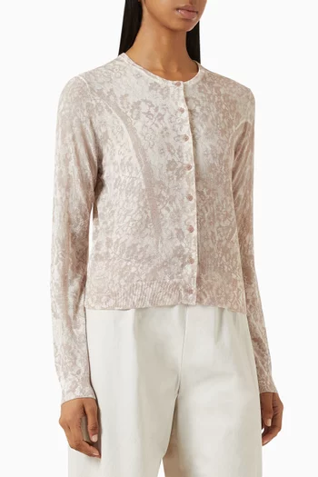 Lace-print Cardigan in Cotton-blend