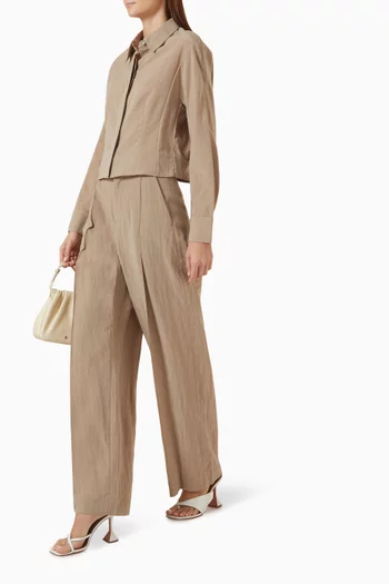 High-waist Pants in Tencel Blend