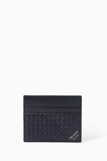 Card Holder in Woven Leather