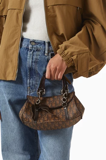 2000s Romantiqué Monogram Shoulder Bag in Coated Canvas & Leather