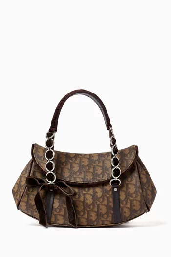 2000s Romantiqué Monogram Shoulder Bag in Coated Canvas & Leather