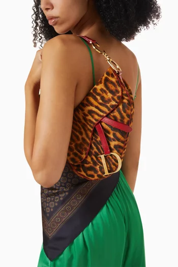 2000s Leopard-print Saddle Shoulder Bag in Pony Hair & Leather