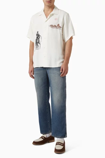 Tomorrow Has Already Spoken Camp Shirt in Linen-blend
