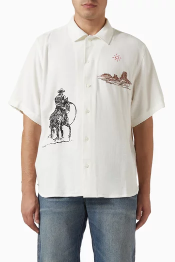 Tomorrow Has Already Spoken Camp Shirt in Linen-blend
