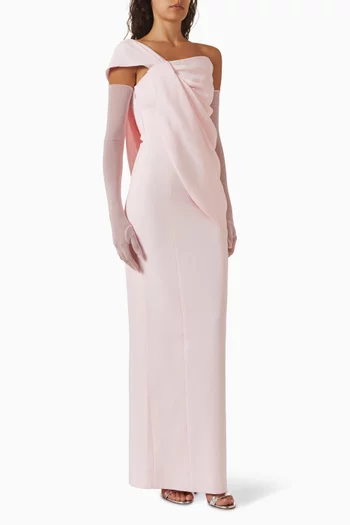 One-shoulder Twist Gown in Crepe