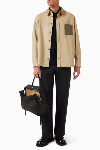 Contrast Overshirt in Cotton-poplin