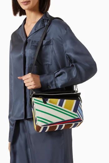 Small Puzzle Bag in Embroidered Canvas