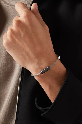 7g Pyramid Guilloche Cable Bracelet in Ceramic