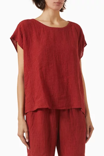 YCN Jewel Neck Top in Linen