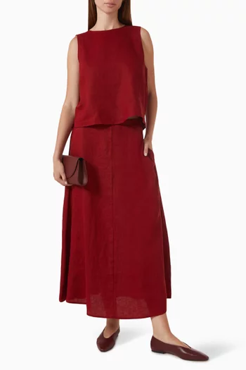 Circle Maxi Skirt in Linen