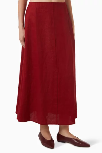 Circle Maxi Skirt in Linen
