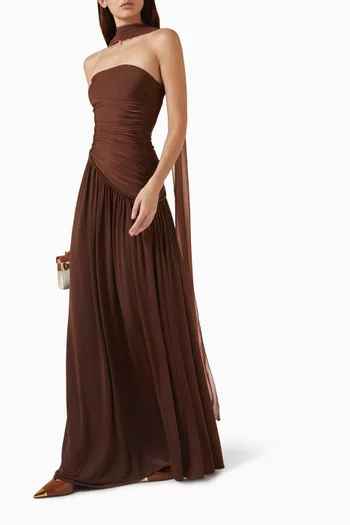 Ruched Panel Strapless Dress