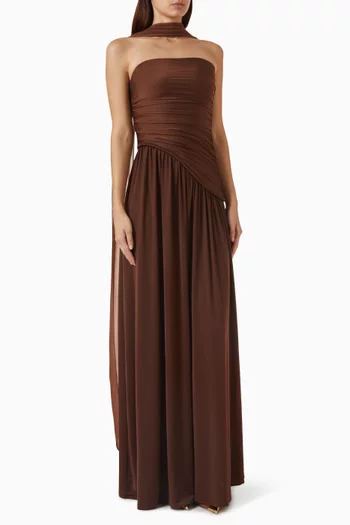 Ruched Panel Strapless Dress