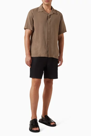 Hank Open Collar Shirt in Modal-blend