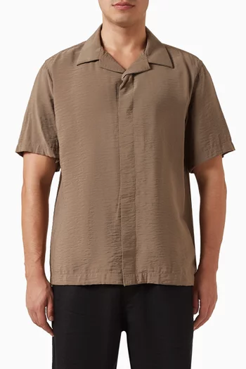 Hank Open Collar Shirt in Modal-blend