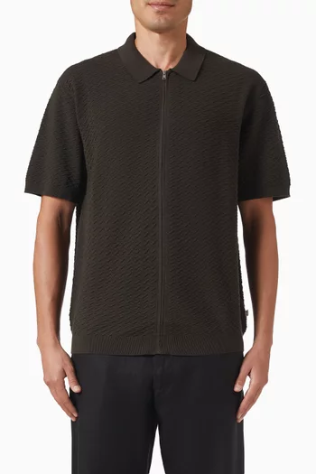 Gustav Zip Sweater in Knit