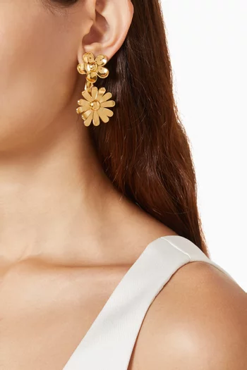 Daisy Wild Statement Earrings in Gold-plated Brass