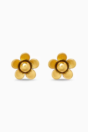 The Daisy Stud Earrings in Gold-plated Brass