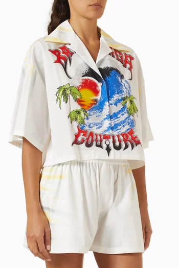 Extreme Tie-dye Bowling Shirt in Cotton Poplin