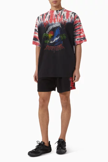 Extreme Tie Dye Bermuda Shorts in Fleece